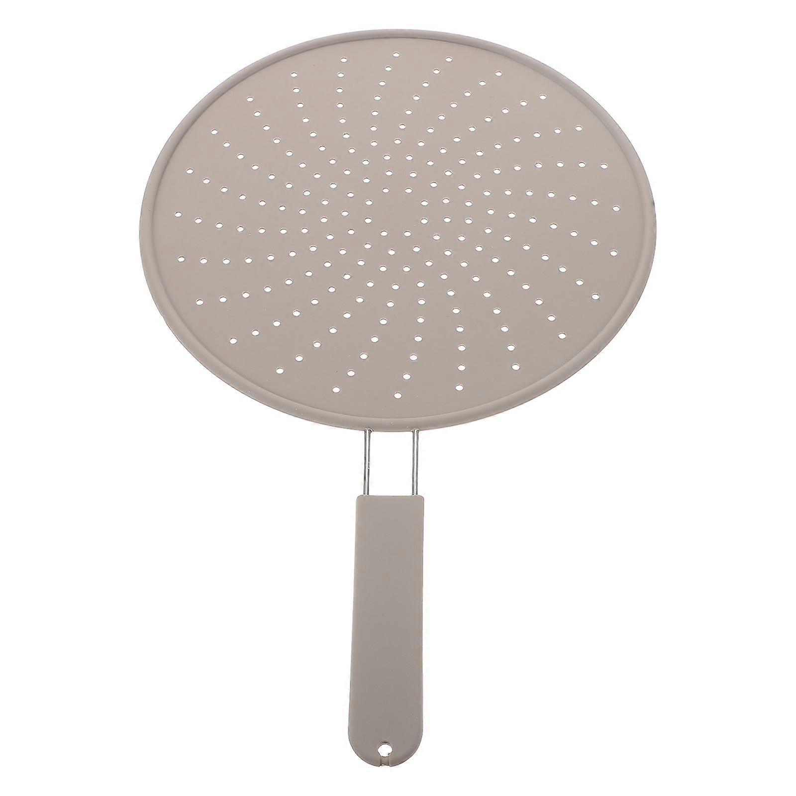 Grey Silicone Splatter Screen for Frying Pan Grease Splash Guard