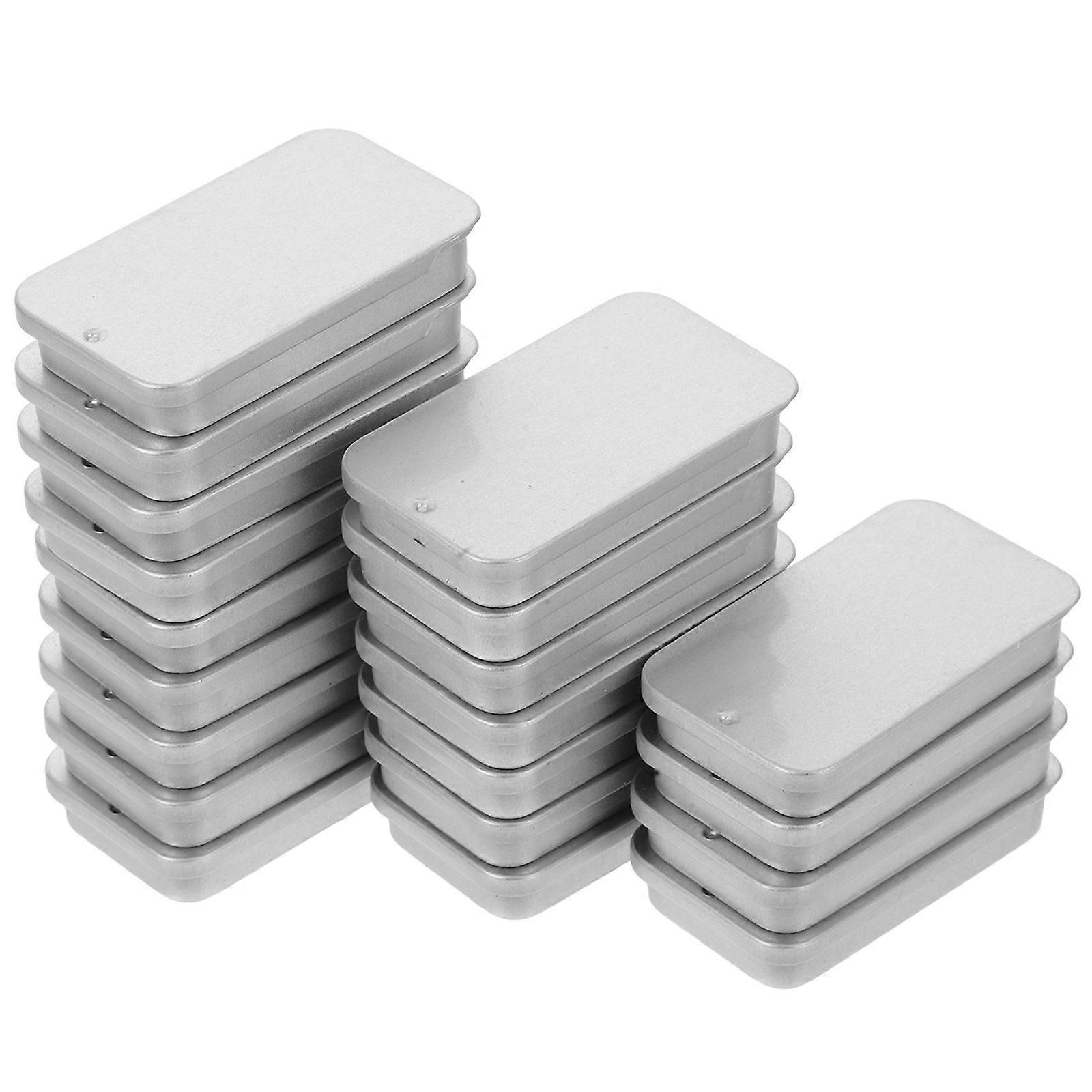 20pcs Sliding Lid Tin Box Vintage Tinplate Box Container Organizer Storage Box