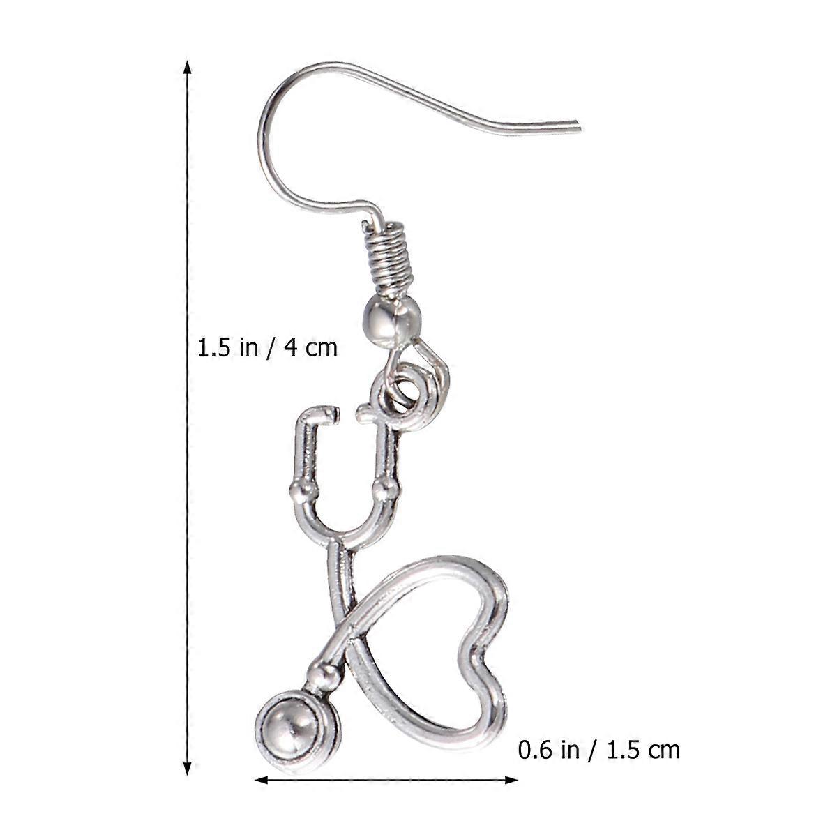 Silver Stethoscope Earrings for Decoration 1Pair Elegant Ear Accessories