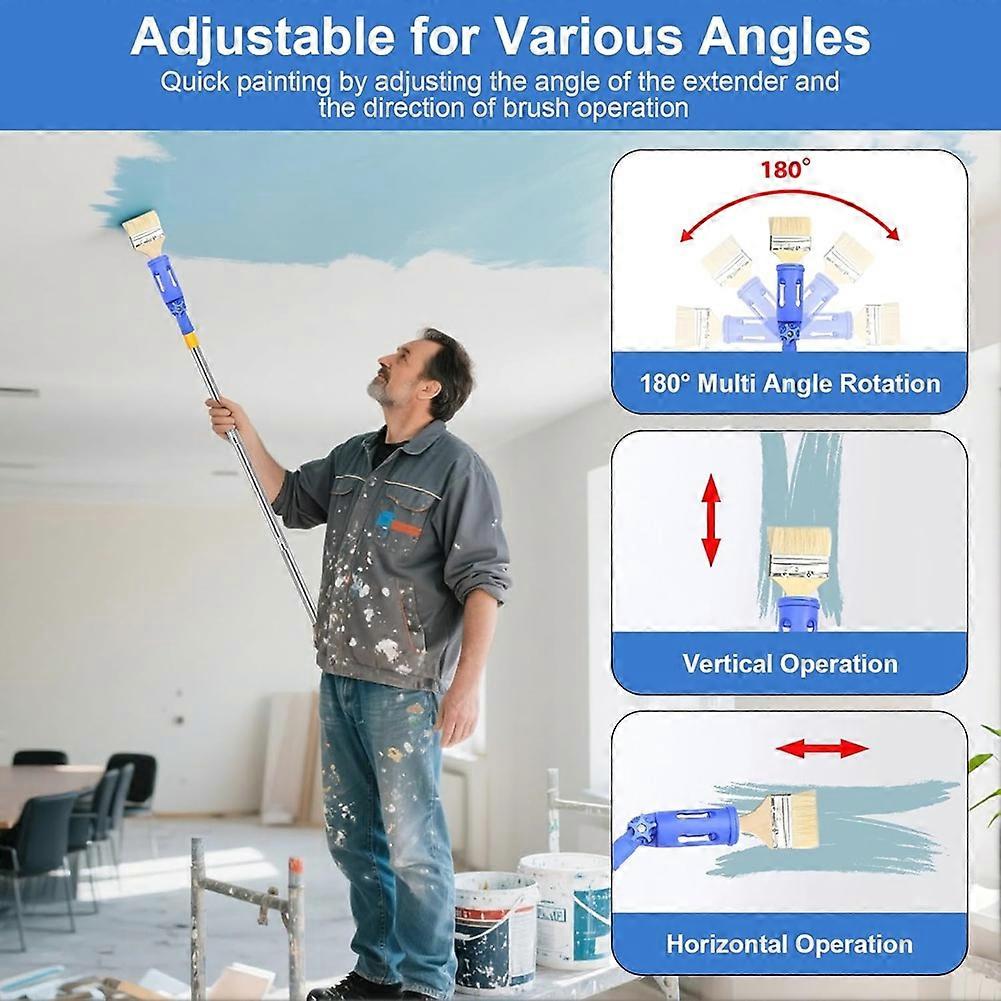 Multiangle Paint Brush Extender Holder Extendable Paint Brush,Universal Brush Extender Tool,for Most Rollers Brushes