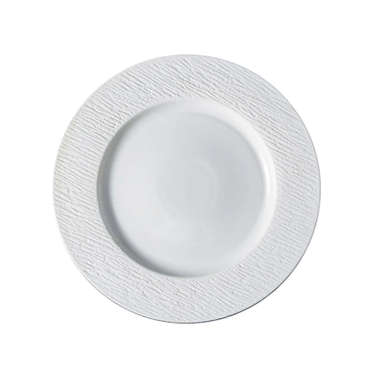 Large Round White Ceramic Dinner Plate, Scratch Resistant, Microwave Dishwasher Safe, 30.5cm