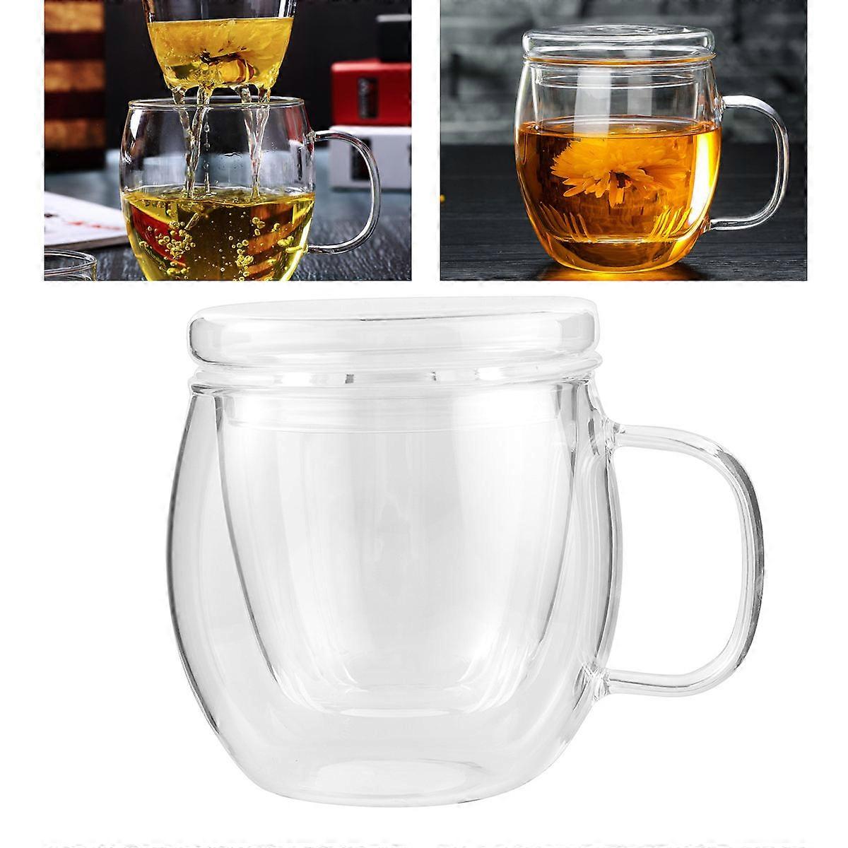 Cup Kettle Tea Filter Cup with Cover for Transparent Use