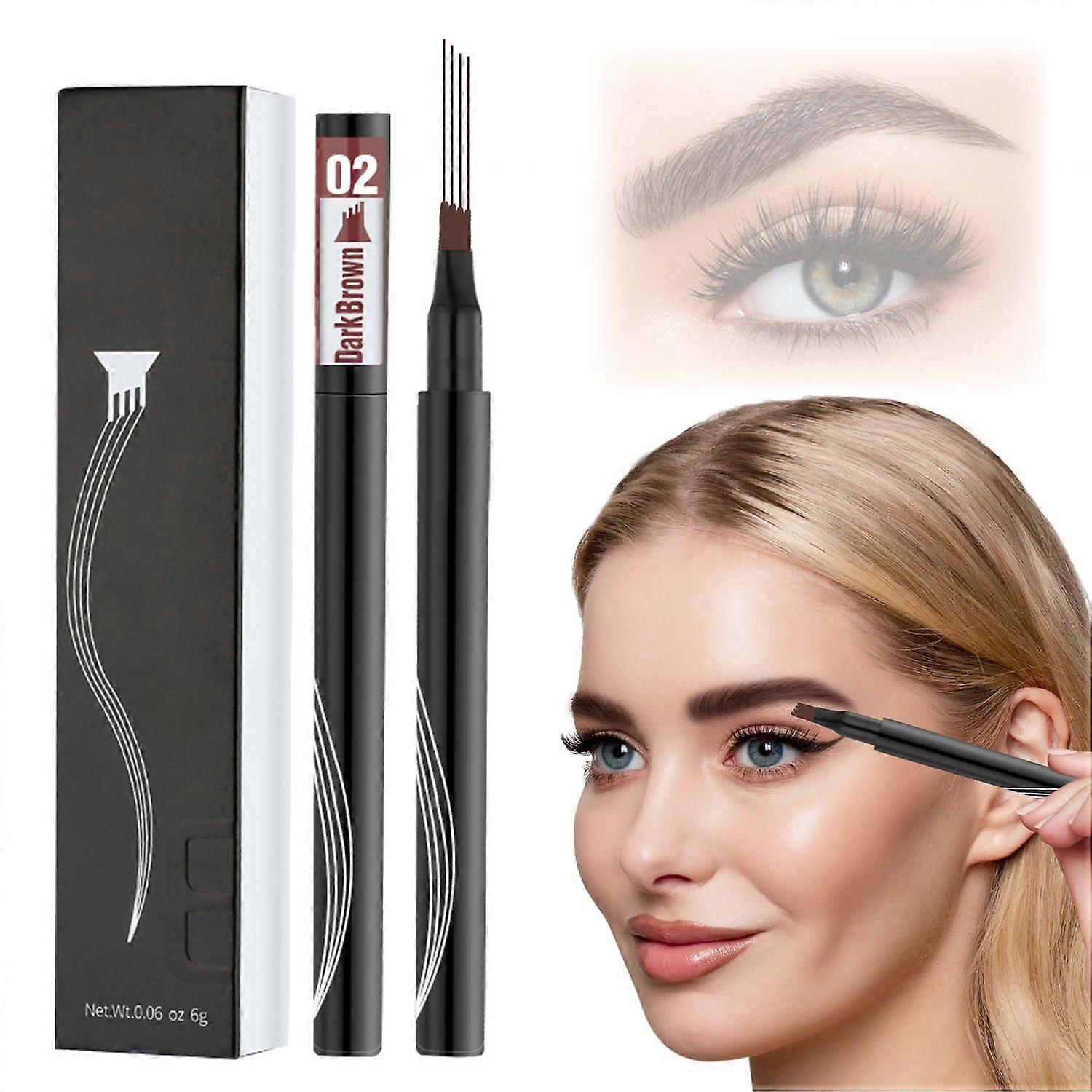Dual Pack 4Tip Microblading Eyebrow Pencil Light Brown Waterproof Long Lasting Natural Brows