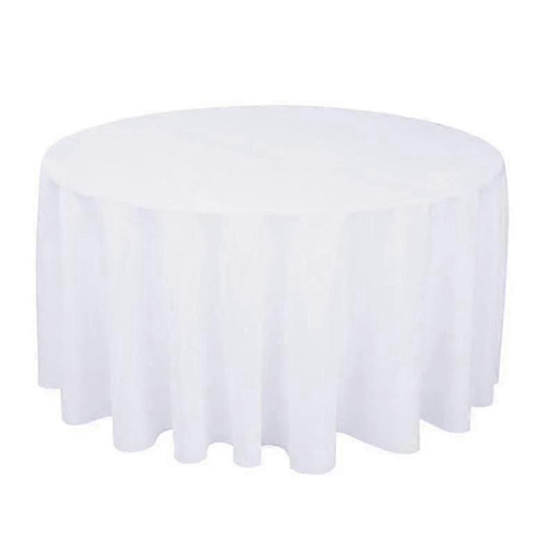 Blue round tablecloth for wedding party, polyester solid table cover.