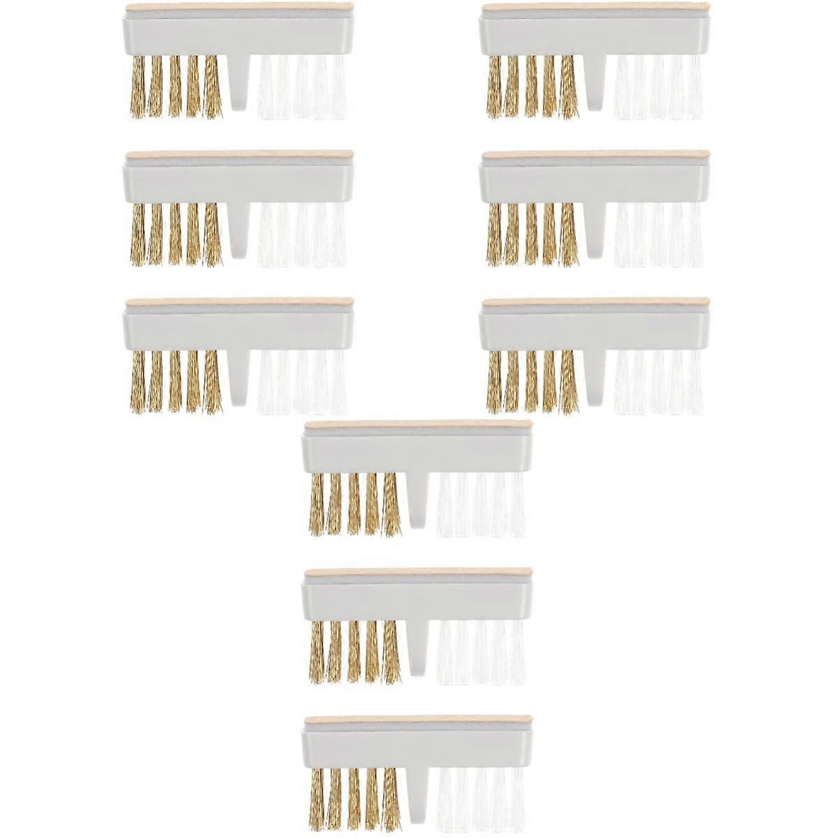 9pcs Copper Wire Nail Drill Bit Cleaner Brush Set for Manicure Tools Dust Removal