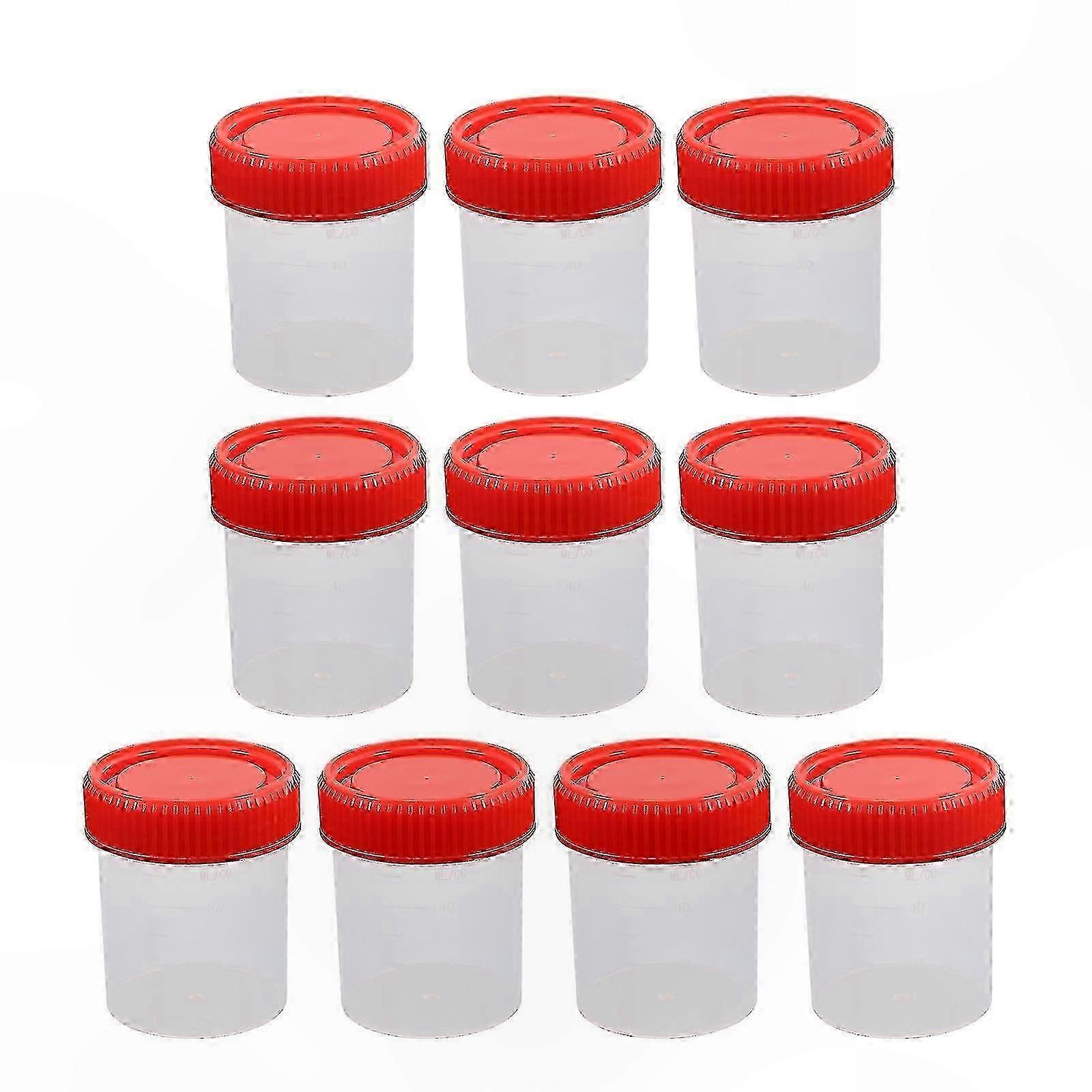 10 Pack Urine Sample Cups Leak Proof Plastic Collection Containers for Testing
