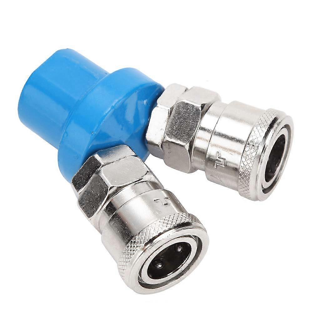 1/4 NPT Brass 2 Way Air Compressor Quick Connect Manifold Fitting for Air Tools, Durable Build