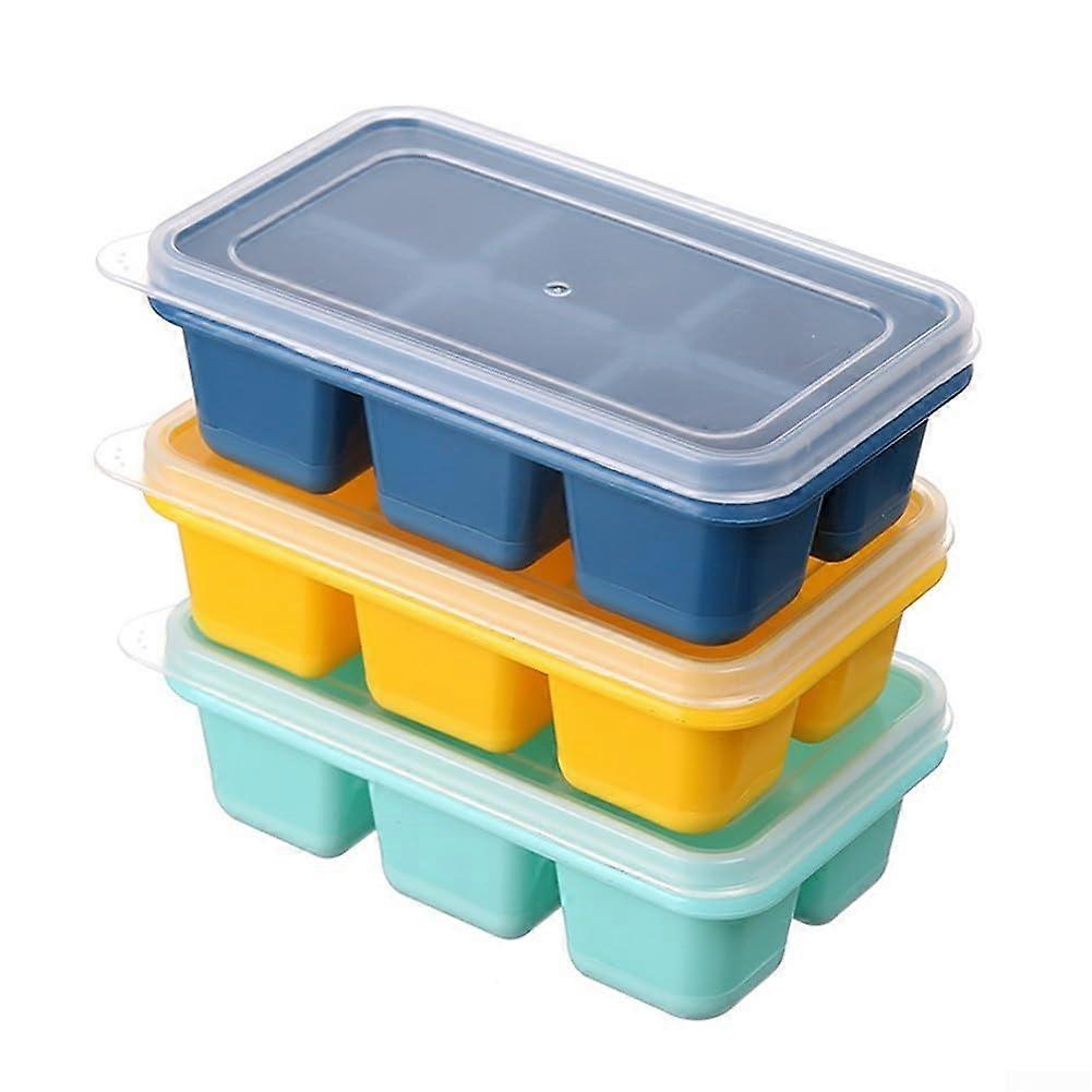 Silicone Ice Cube Tray with LeakProof Lid, Easy Release Large Mold for Freezer, 3 Piece Set