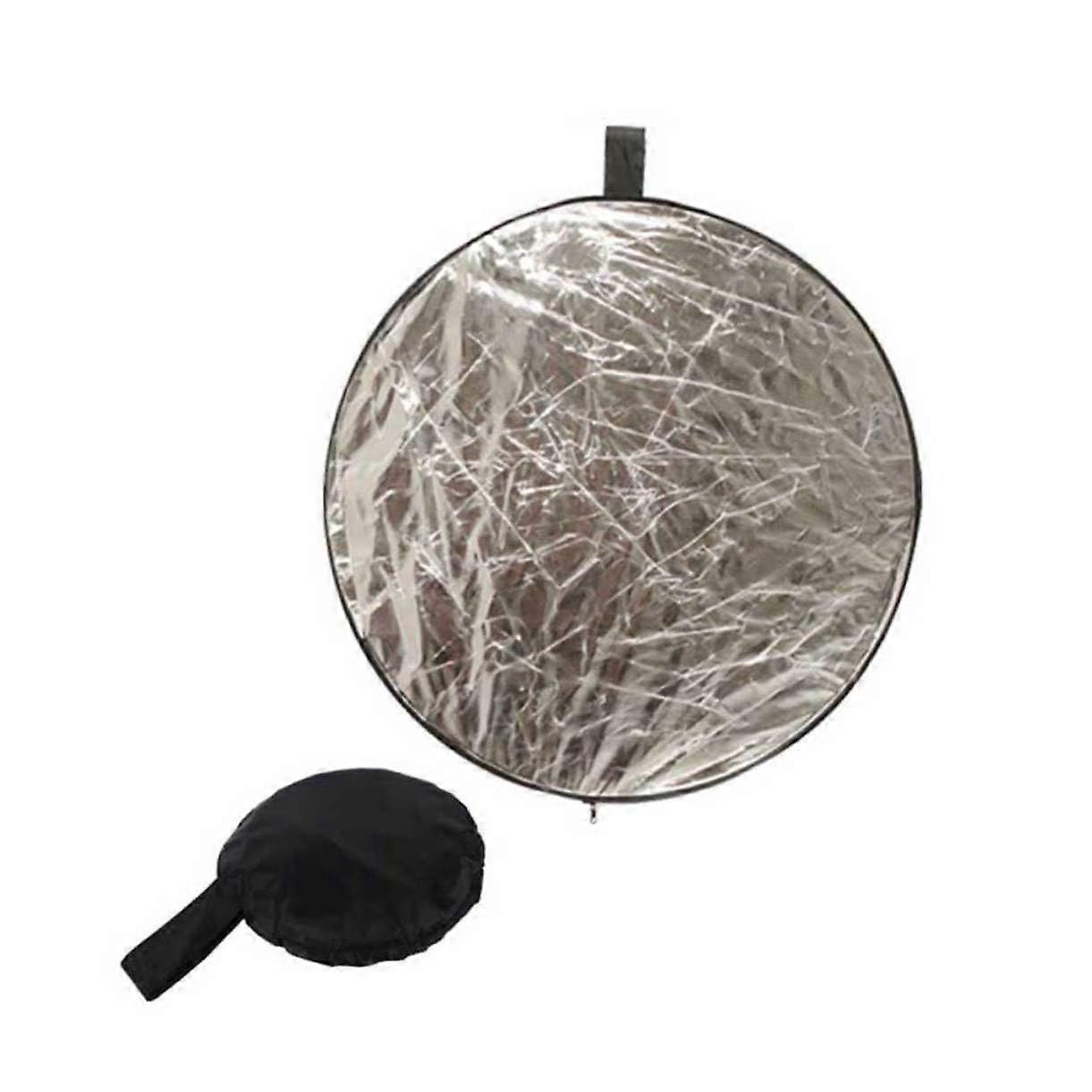 80cm Collapsible Photography Reflector and Light Diffuser Silver Translucent 2 in 1 Foldable