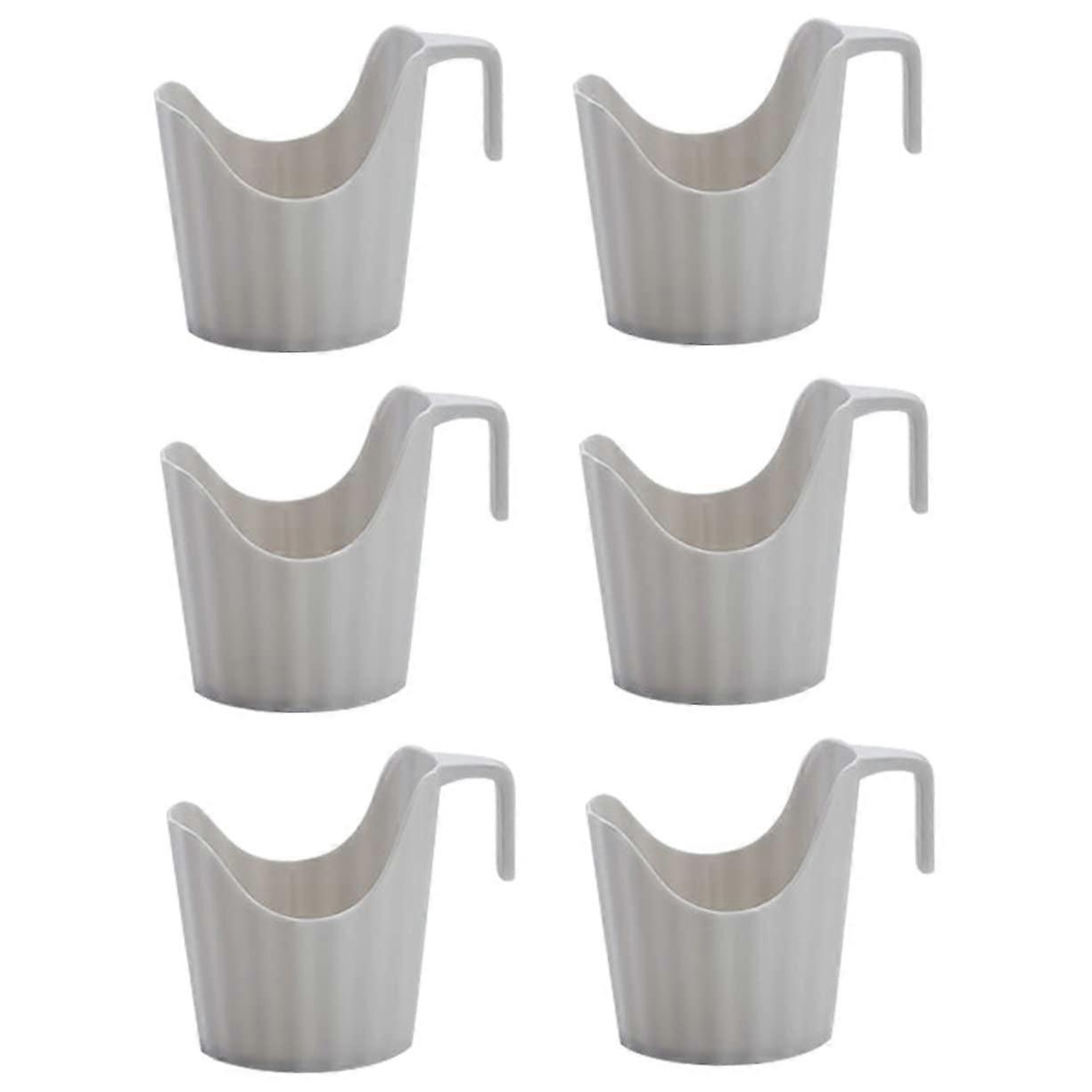 6pcs AntiScald Cup Holder with Handle for Hot Drinks Office and Home Use White