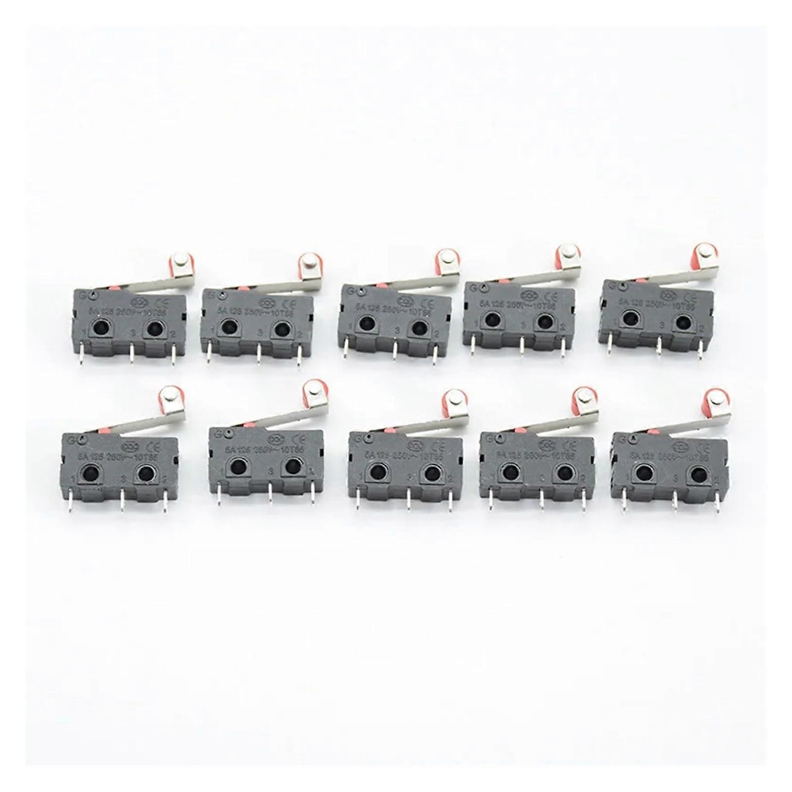 10 Pcs SPDT Limit Switch with Durable Roller Lever Arm, Quick Response 3 Pin Snap Action Set