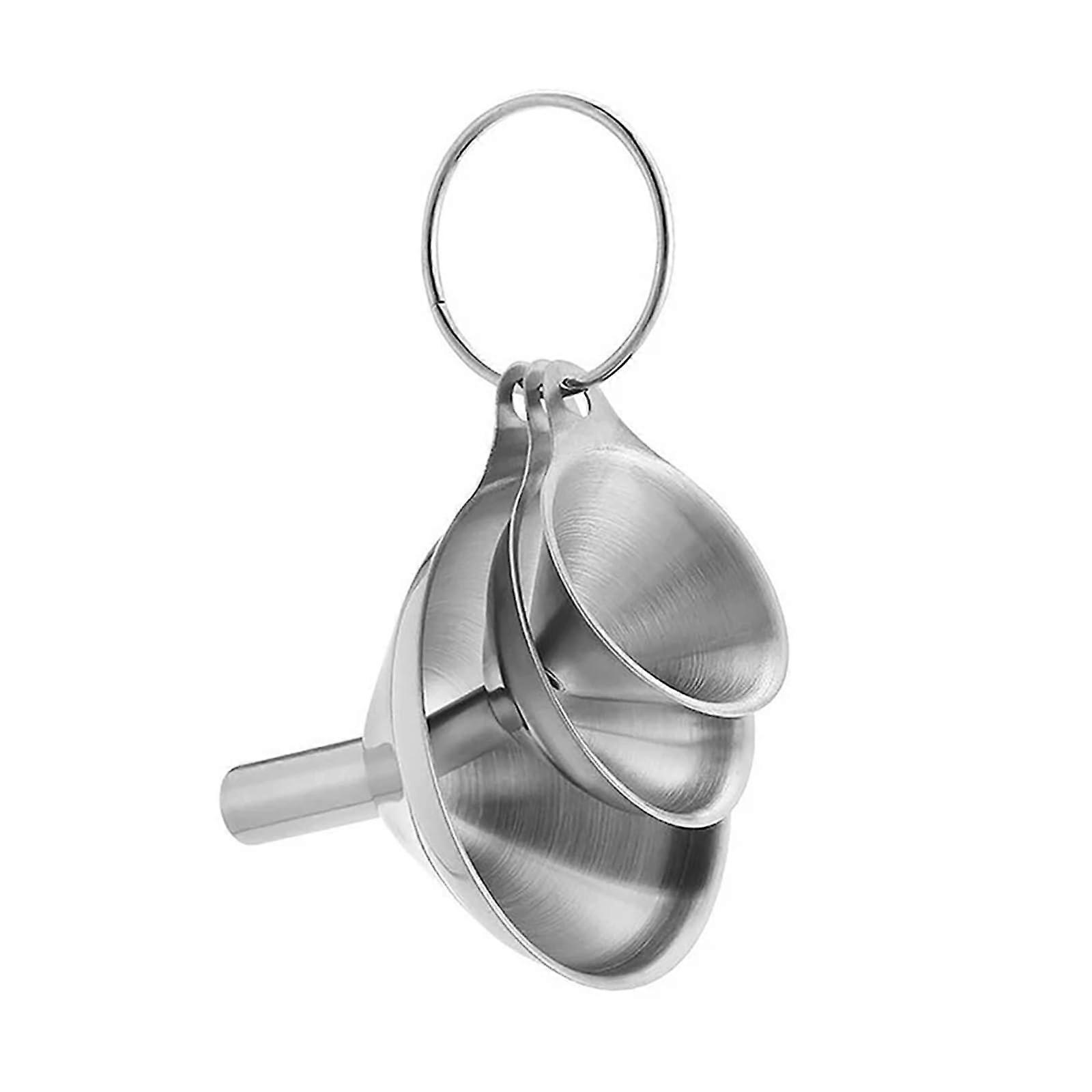 Stainless Steel Funnel Set with Brushes, Mini Funnels for Kitchen and Bar, RustResistant