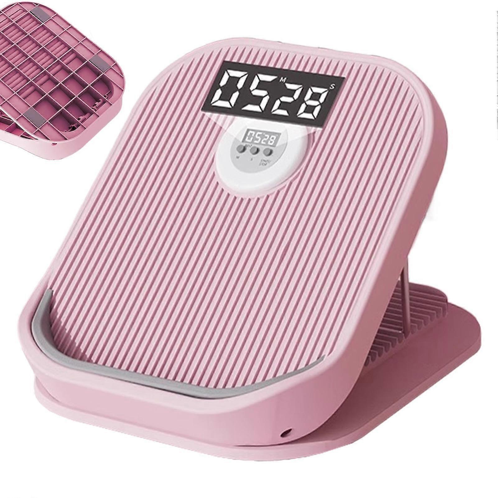 Incline Stretch Board Calf Stretcher 16Level Adjustable with Timer AntiSlip Base Pink