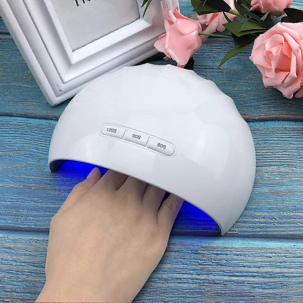 36W LED Nail Lamp for Gel Polish with Fast Curing, Dual Light Source, Auto Sensor  White