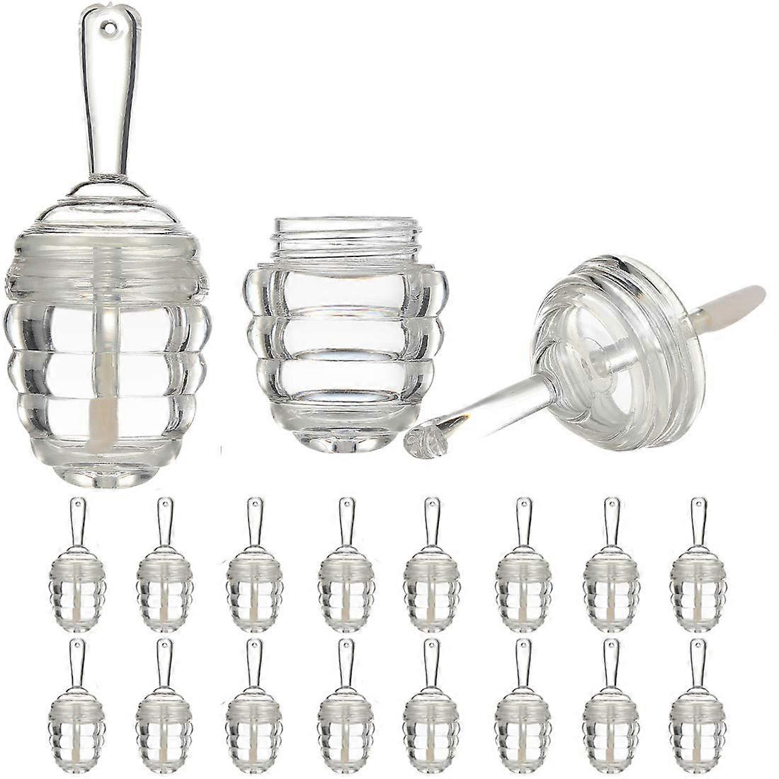 20 Pack Empty Lip Gloss Tubes with Wand, 6ml Reusable Honey Pot Containers, Clear Refillable Design