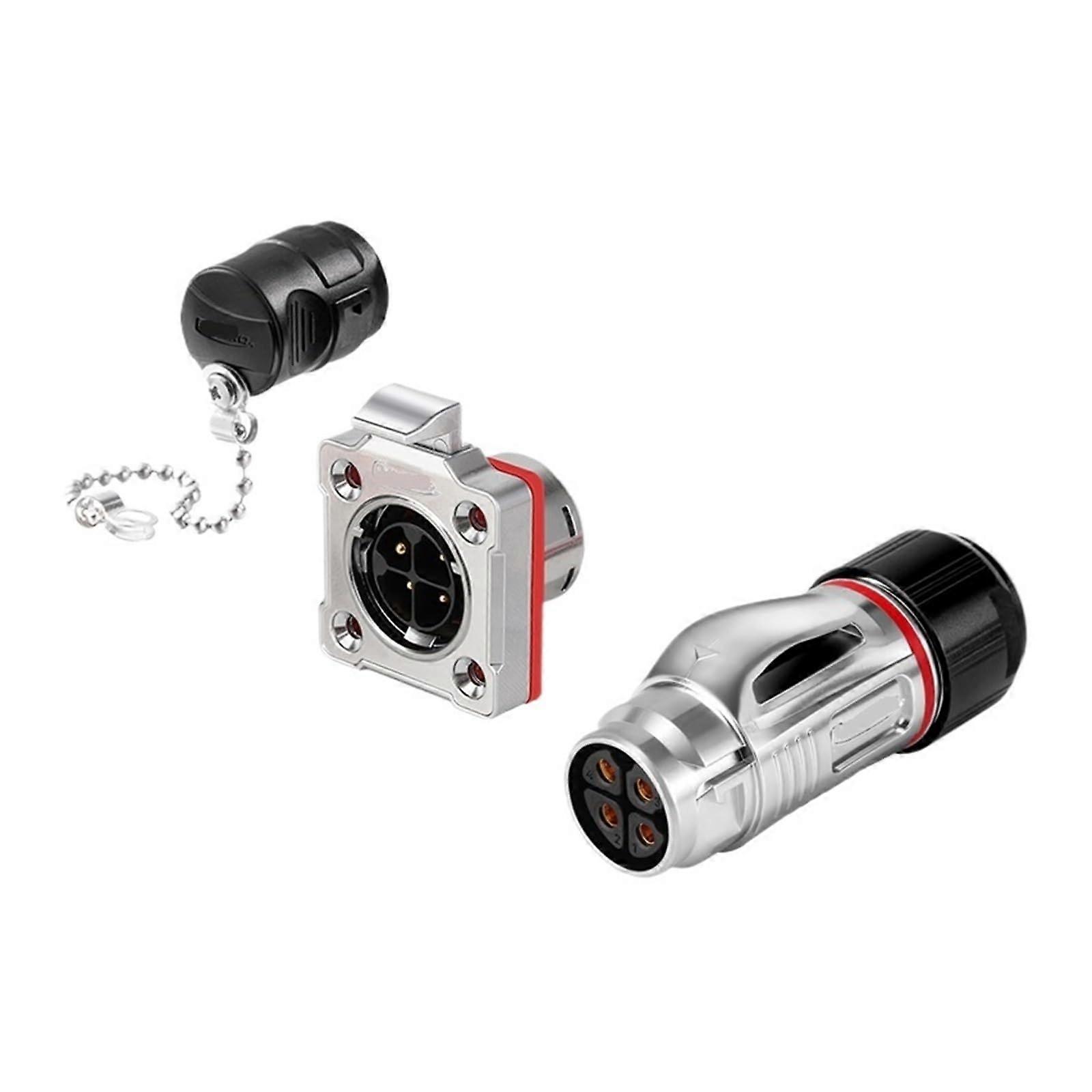 Aviation Plug 4 Core Metal Reverse Mount Industrial Connector for Solar Automation