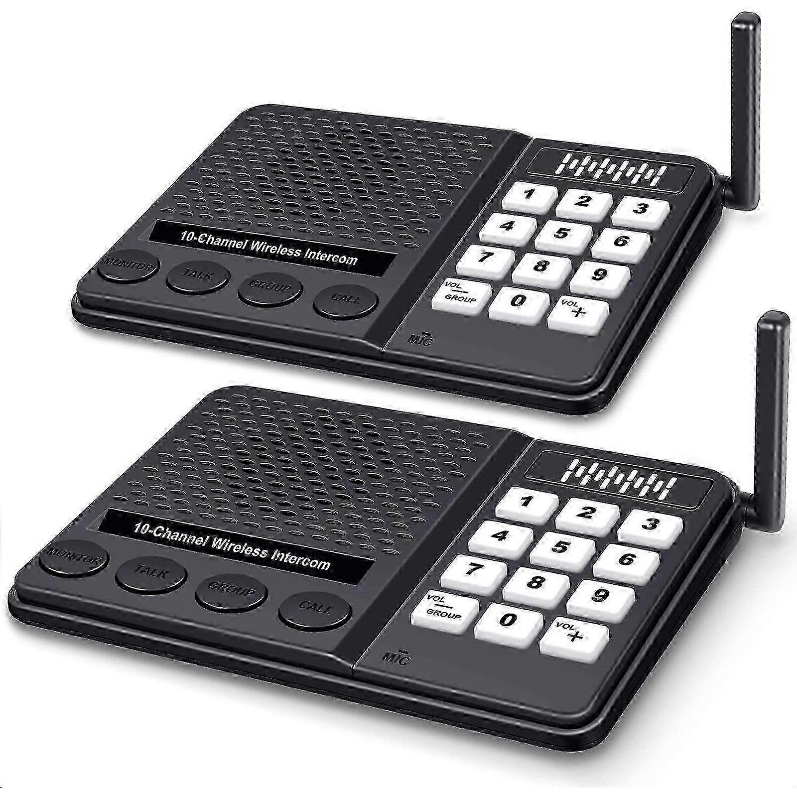 2 Pack Wireless Intercoms for Home Communication with 1.1 Mile Range