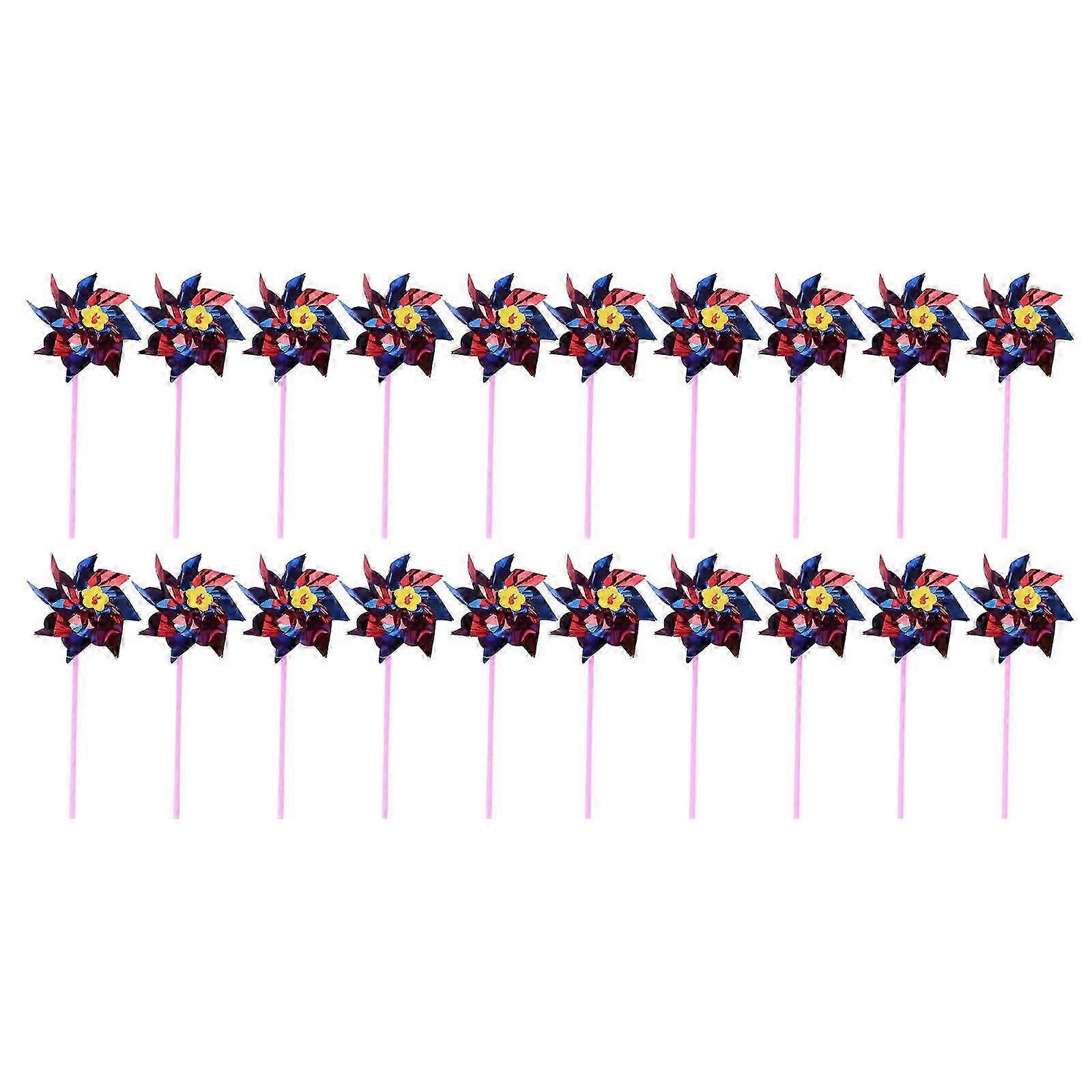 Plastic Rainbow Pinwheel 20Pcs Multi Set for Decorating with DIY Assembly Fun
