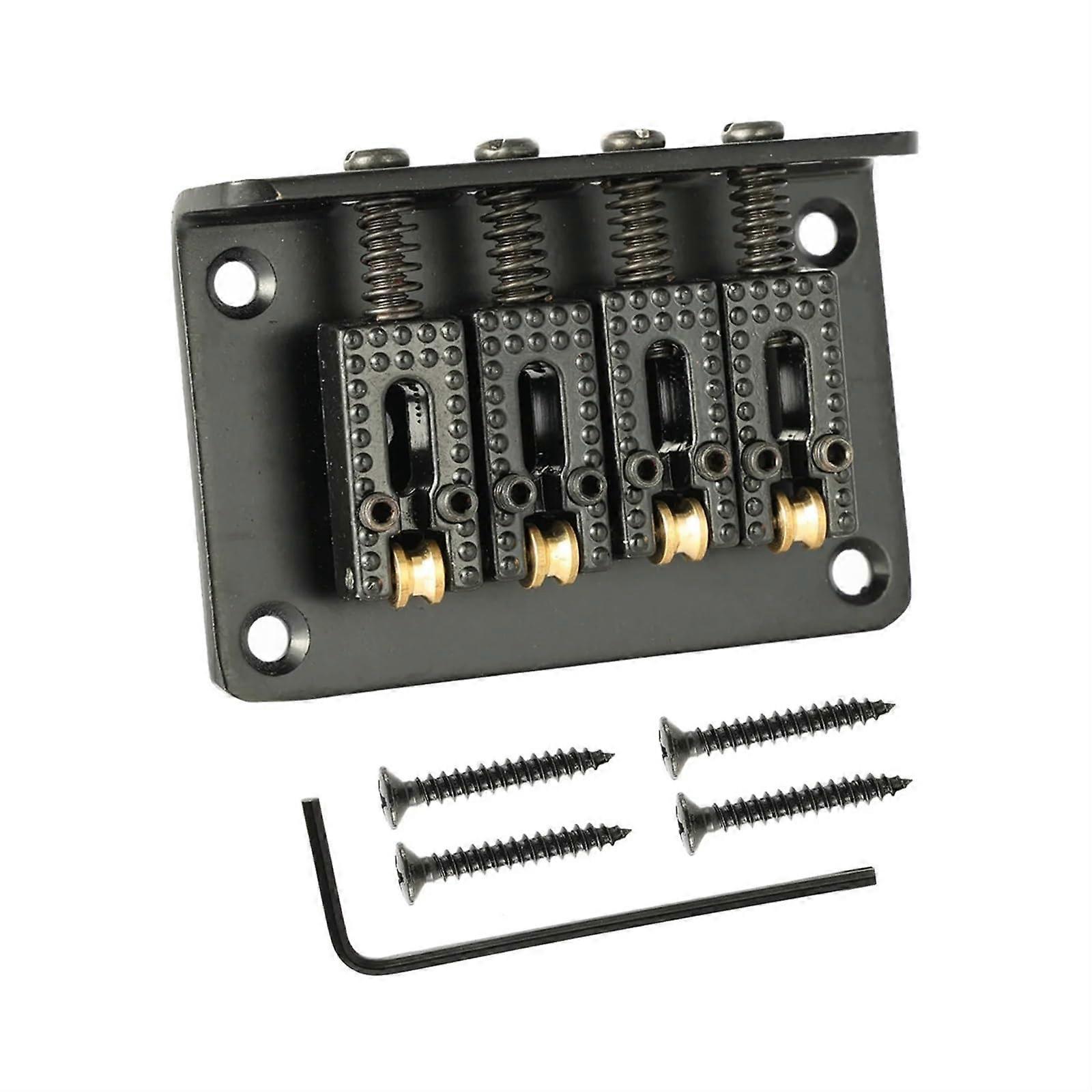 4 String Cigar Box Guitar Hardtail Bridge Black with Saddles for Precise Intonation Control