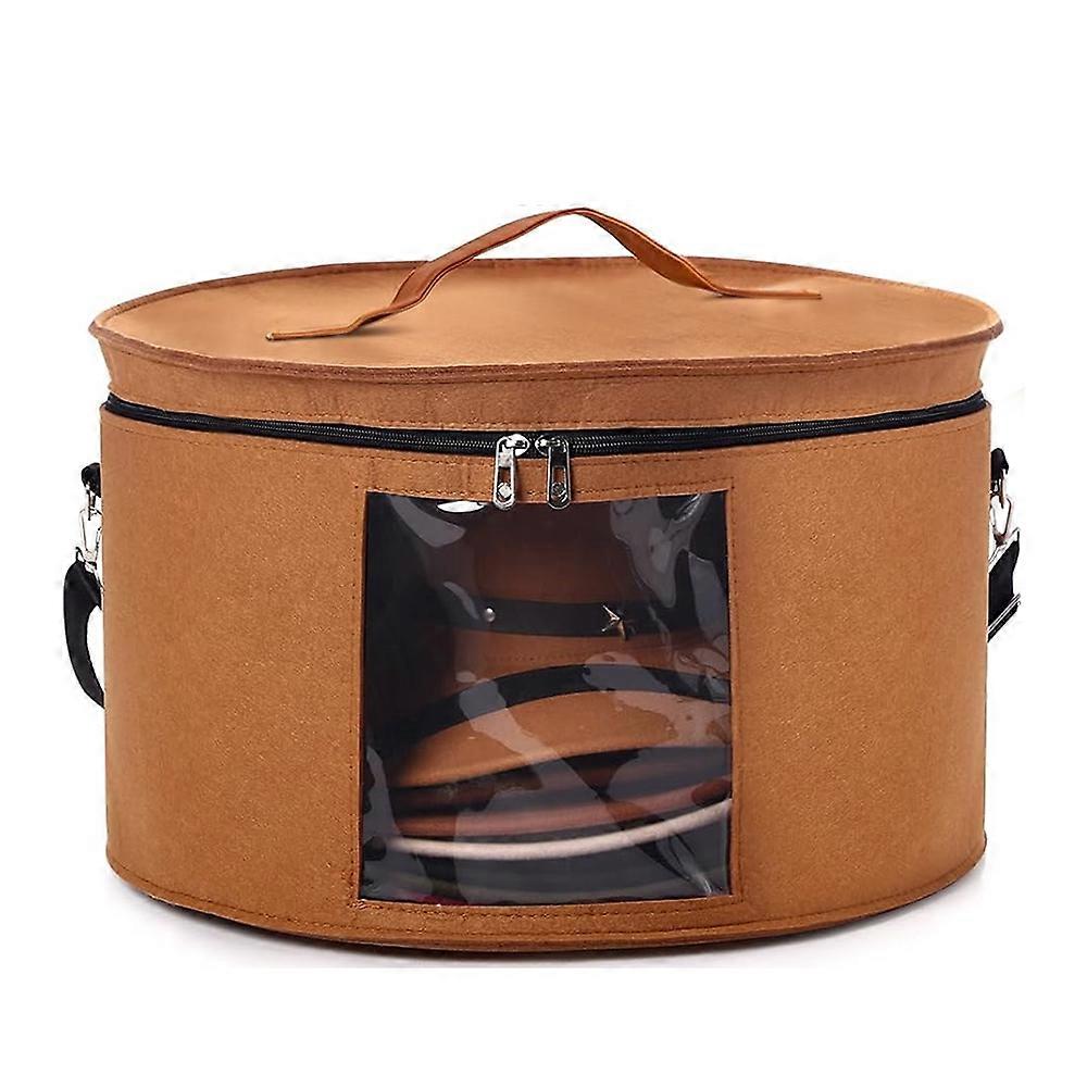 Hat Storage Box Stackable Round Brim Hat Storage Box Bag Felt Storage Box Dustproof Box Large Capacity Travel Bag