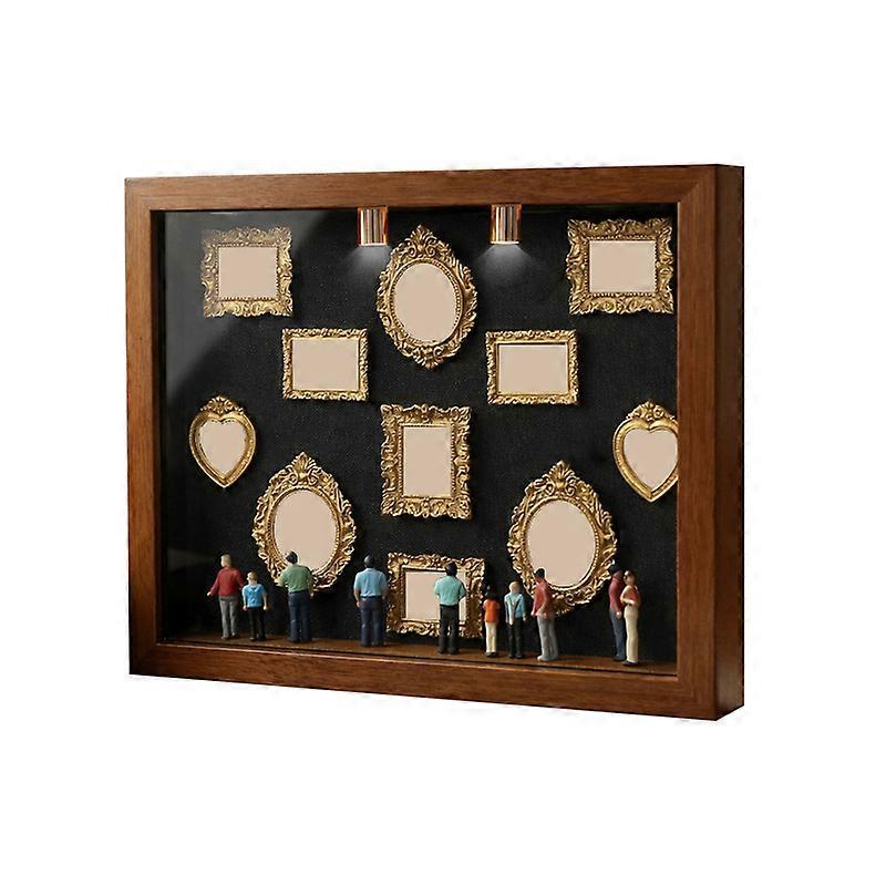 DIY Mini Museum – Boîte Silhouette Avec éclairage – Cadre Photo Souvenir – 8 Figurines Et 10 Mini Cadres – Pour Famille, Couple, Amis
