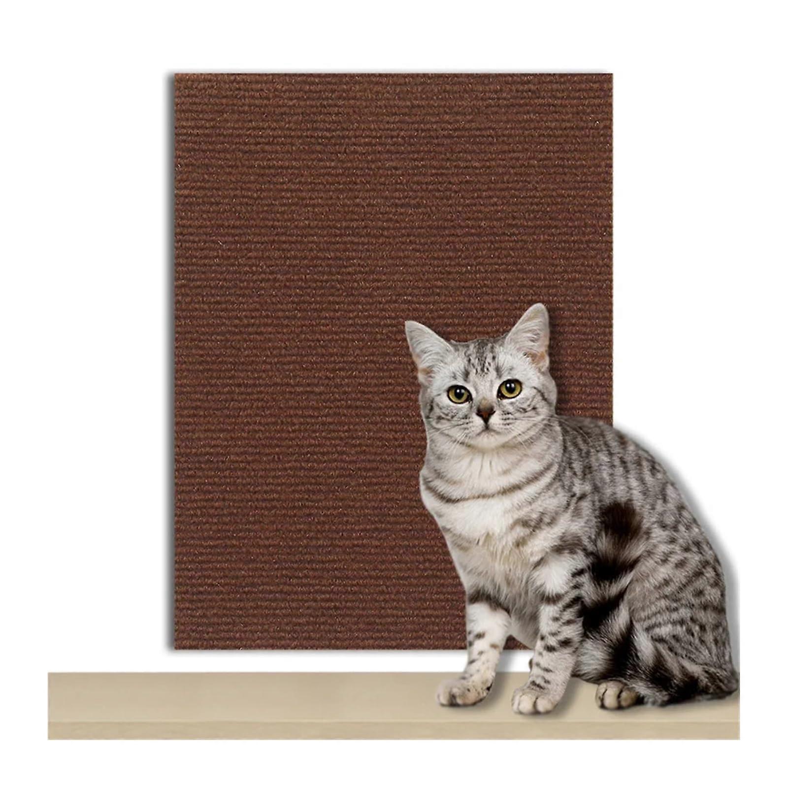 Cat Scratching Mat Sofa Protector for Cats Selfadhesive Trimmable Carpet 30x100CM Brown