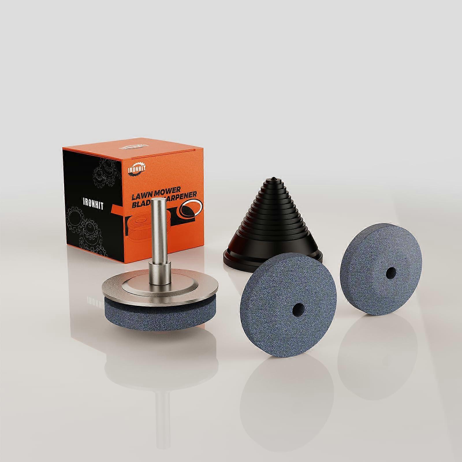 Lawn Mower Blade Sharpener for Drill, Fast Edge Restoration Kit with Blade Balancer, Universal Fit