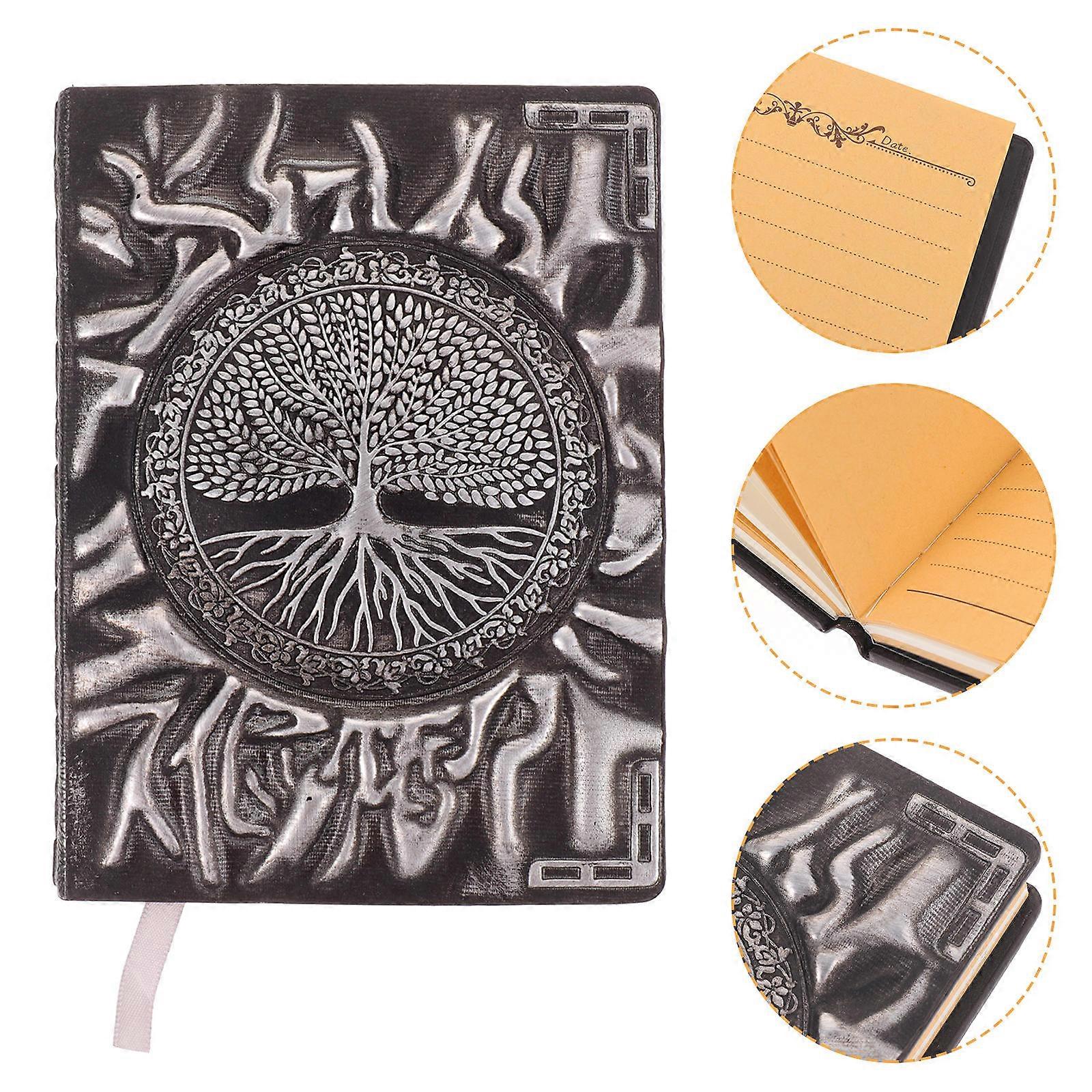 Silver PU Cover Vintage Embossment Notebook for Writing Use