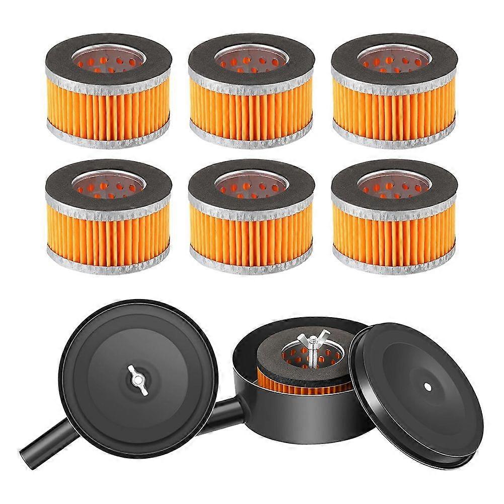 2 Pcs Air Compressor-Silencer with 6 Pcs Air Compressor Intake Filter Elements, Sound Muffler Accessories