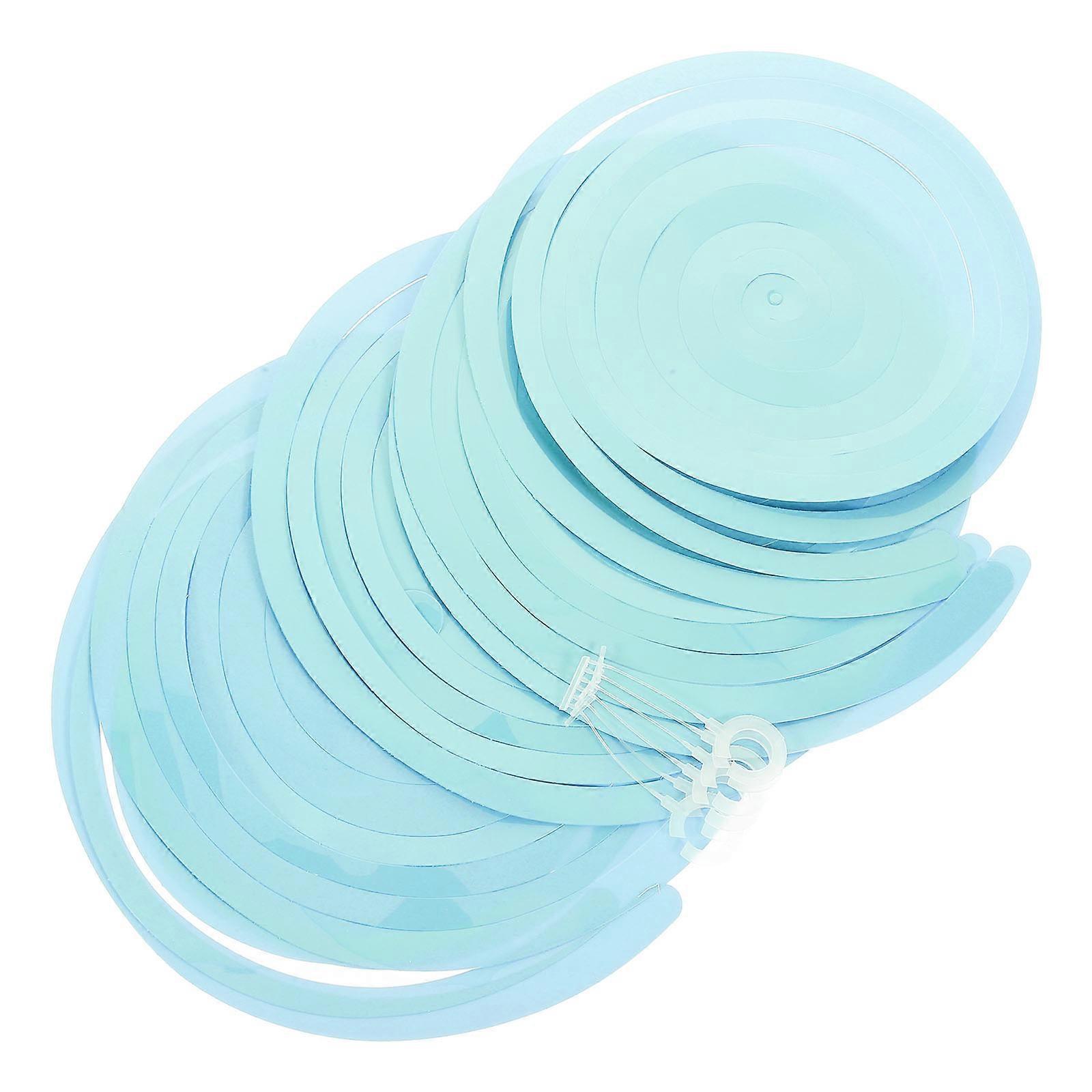 Sky-Blue Spiral Pendants Plastic Party Decorations for Decor 6Pcs