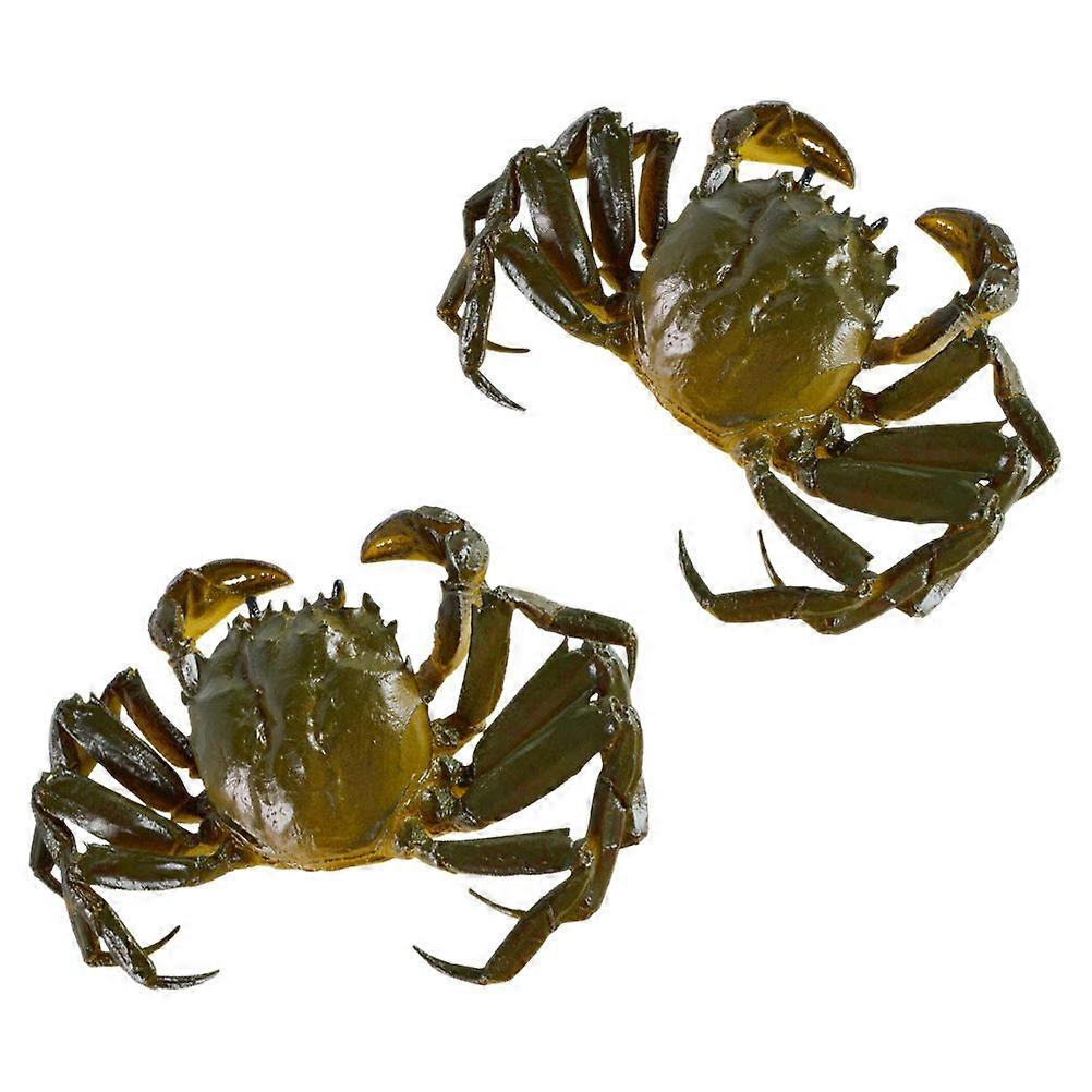 Simulation Crab Model for Decoration 2Pcs Artificial Realistic Crab Set
