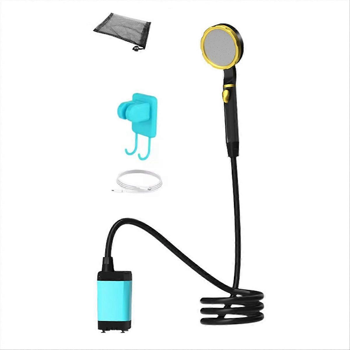 Shower Kit Camping Shower Pump Full Screen Digital Display Blue