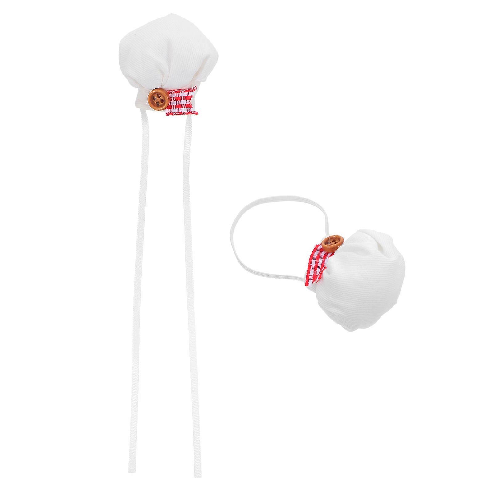 Hat for Dolls Plush Doll Hat for Decoration 2Pcs Kitchen Cooking Accessory