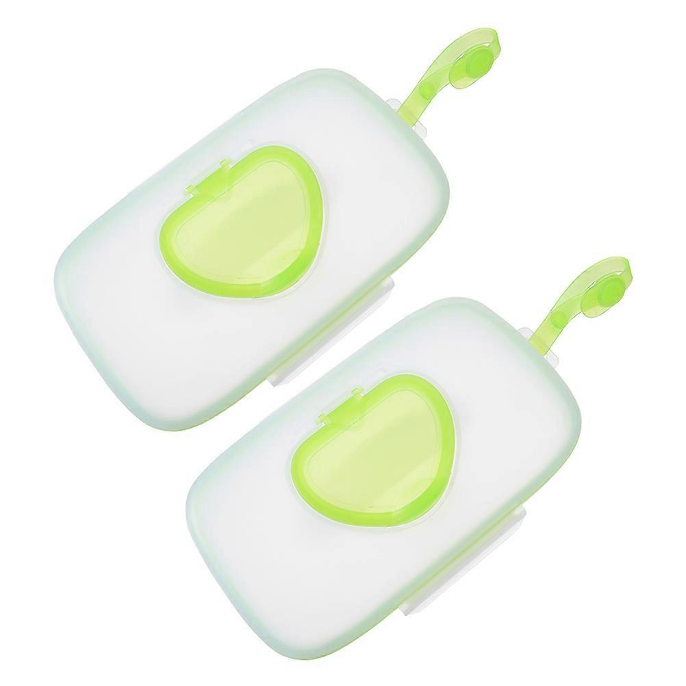 Portable Wipes Dispenser Refillable Box for Storage Use 8Pcs Light Green