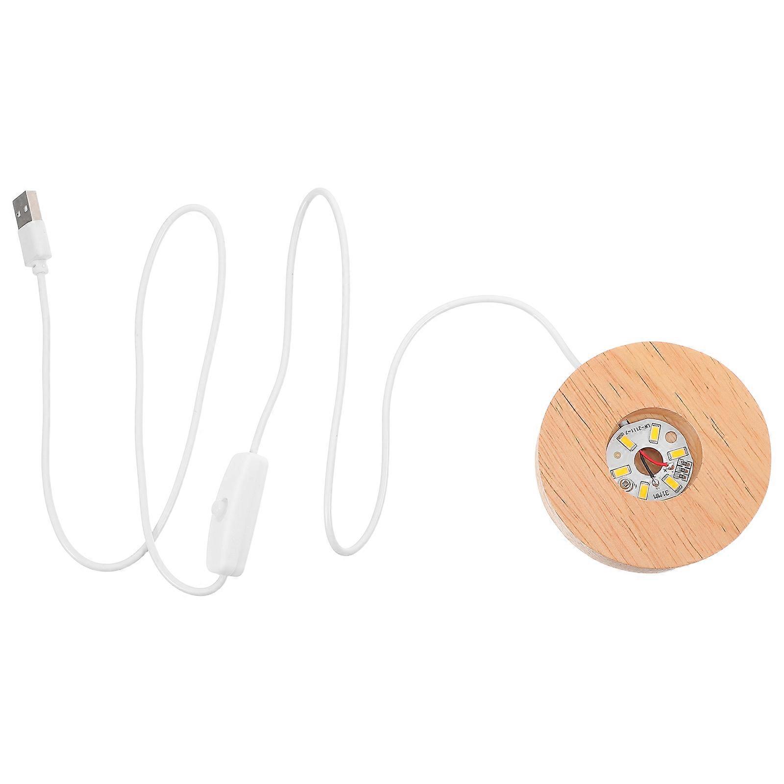 Wooden LED Snow Globe Light Base for Crystal Ball Display