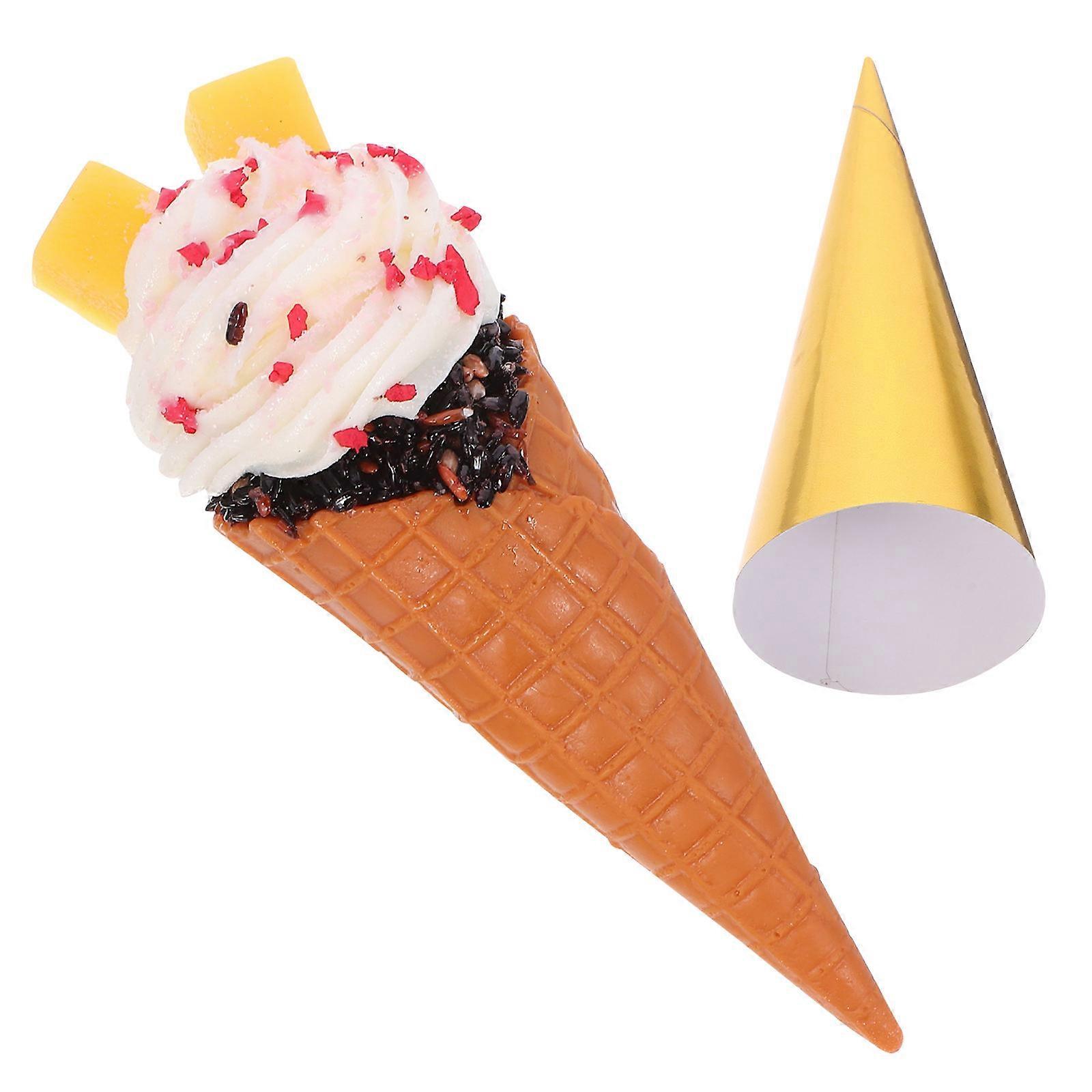 Fake Ice Cream Cone Simulation Dessert Model for Decor with Assorted Colors