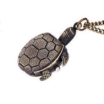 Zakhorloge met kwartssteen, 1 stuk, retro schildpaddesign, legering, decoratief cadeau