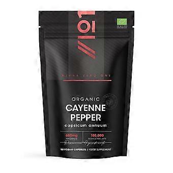 Alpha01 Organic Cayenne Pepper 650mg 90 Capsules