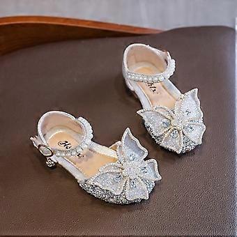 Mädchenschuhe für festliche Anlässe, Hochzeitssandalen mit niedrigem Absatz, Mary Jane Prinzessinnen-Schmetterlingsschuhe