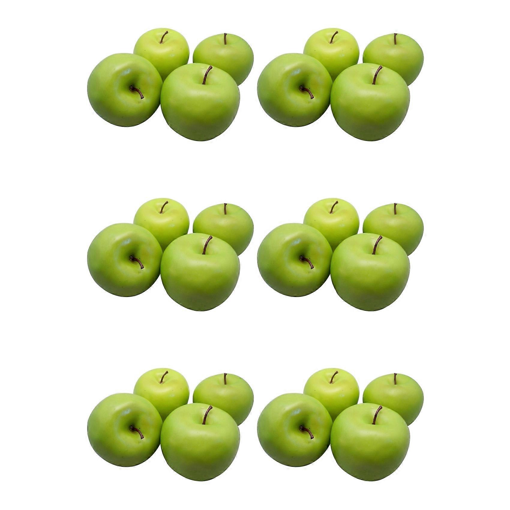 24 Large Artificial Green Apples-Fruit