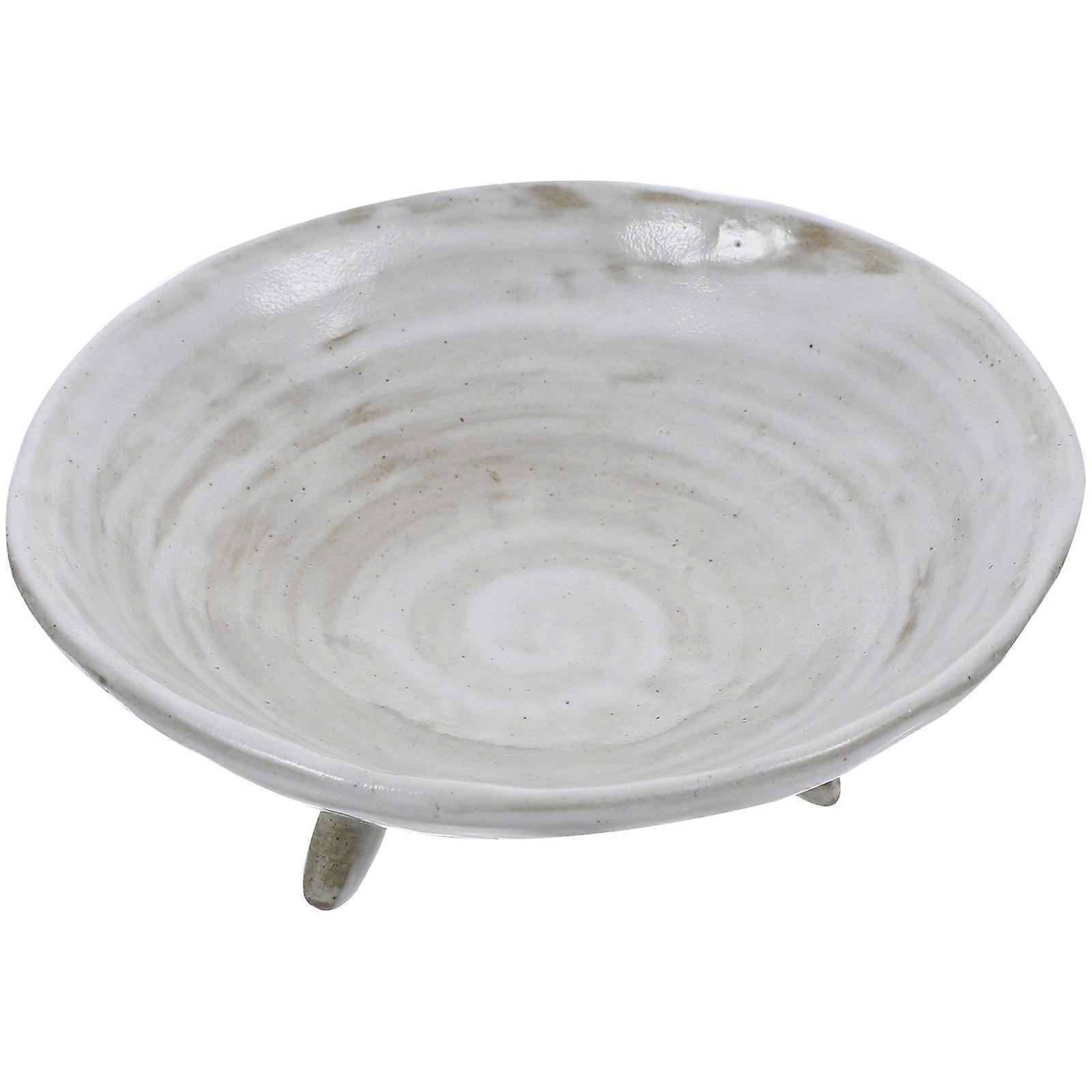 White Ceramic Fruit Tray Footed Fruit Tray for Dessert Storage
