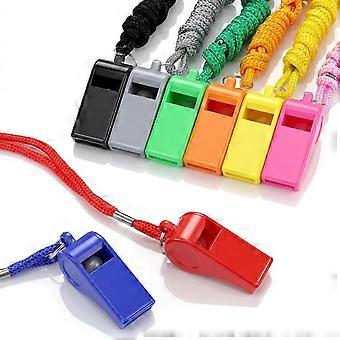 8-Pack Whistles for Teachers, 120dB Plastic Whistles with Lanyard, Bright Emergency Whistle for Kids, Coaches, Scouts, Lifeguards, Sports Safety Kits