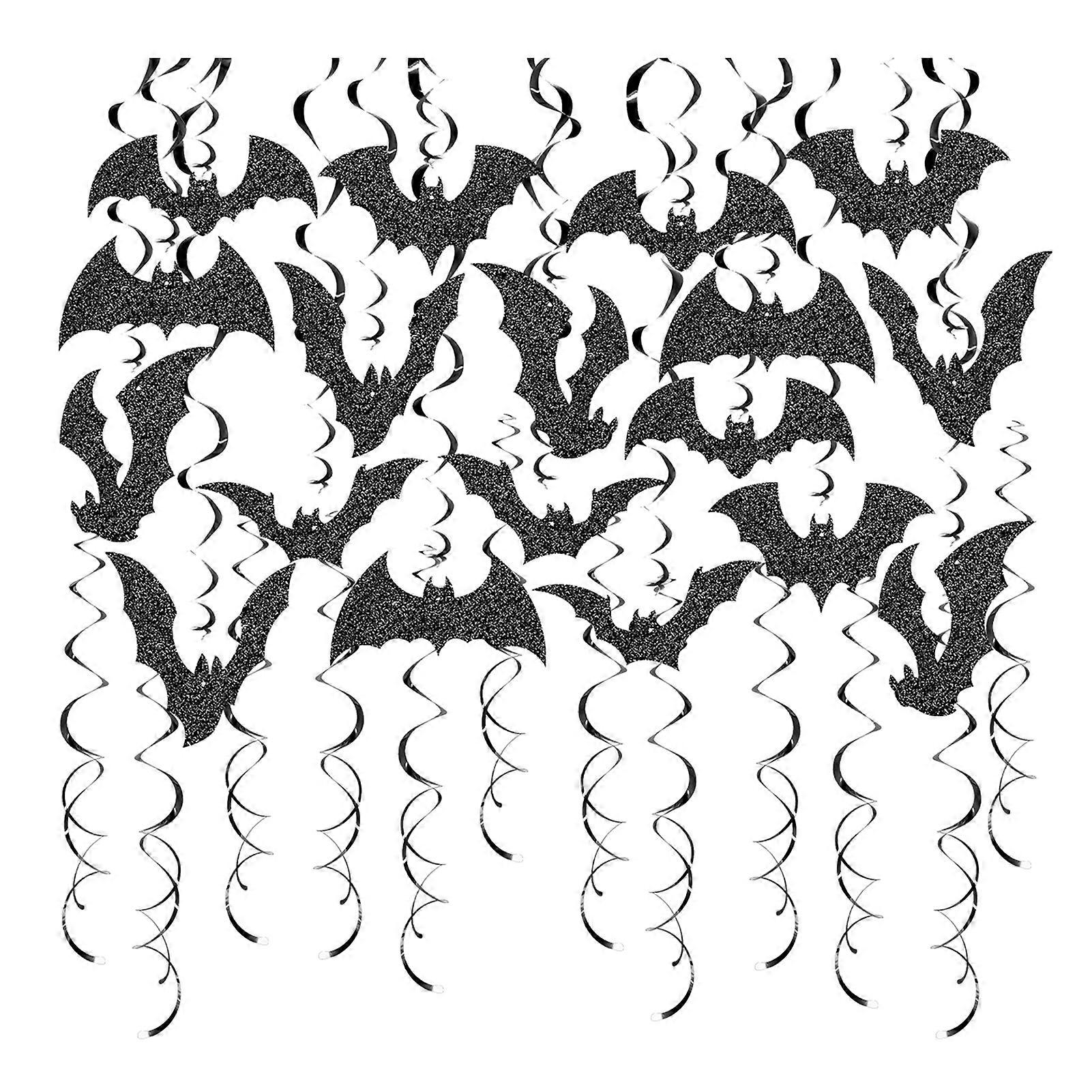 Durable Plastic Swirl Decorations with Bat Shape and Glitter
