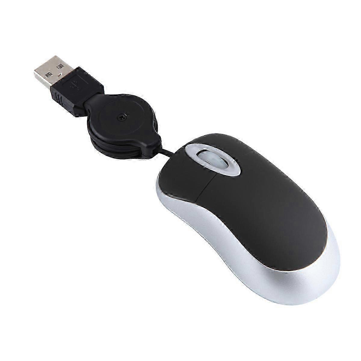 Retractable mini USB wired computer mouse, optical sensor, 1200 DPI FASTXM