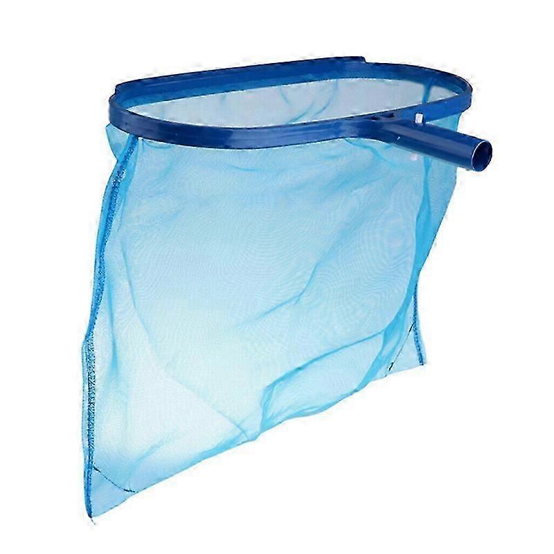 Deep Bag Pool Skimmer Net for Leaves and Debris, Durable ABS Frame, Fine Mesh, Compatible with Telescopic Pole, Blue, 43x29x3.5cm