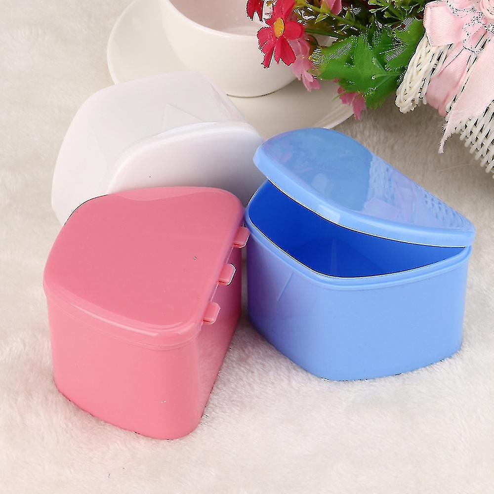 Denture Bath Appliance  False Teeth Box Storage Case Rinsing Basket