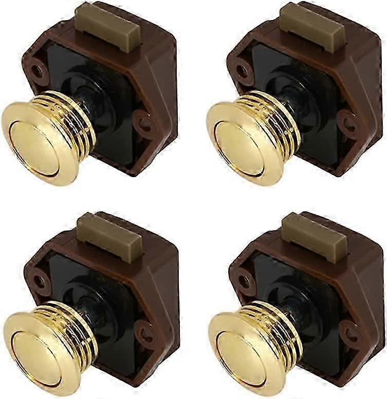 4 Pcs Push Button Latch, Mini Push Button Drawer Cabinet Door Lock Keyless Cabinet Lock