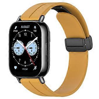 Silicone wristband with magnetic folding clasp for Xiaomi Redmi Watch 5 Active, yellow