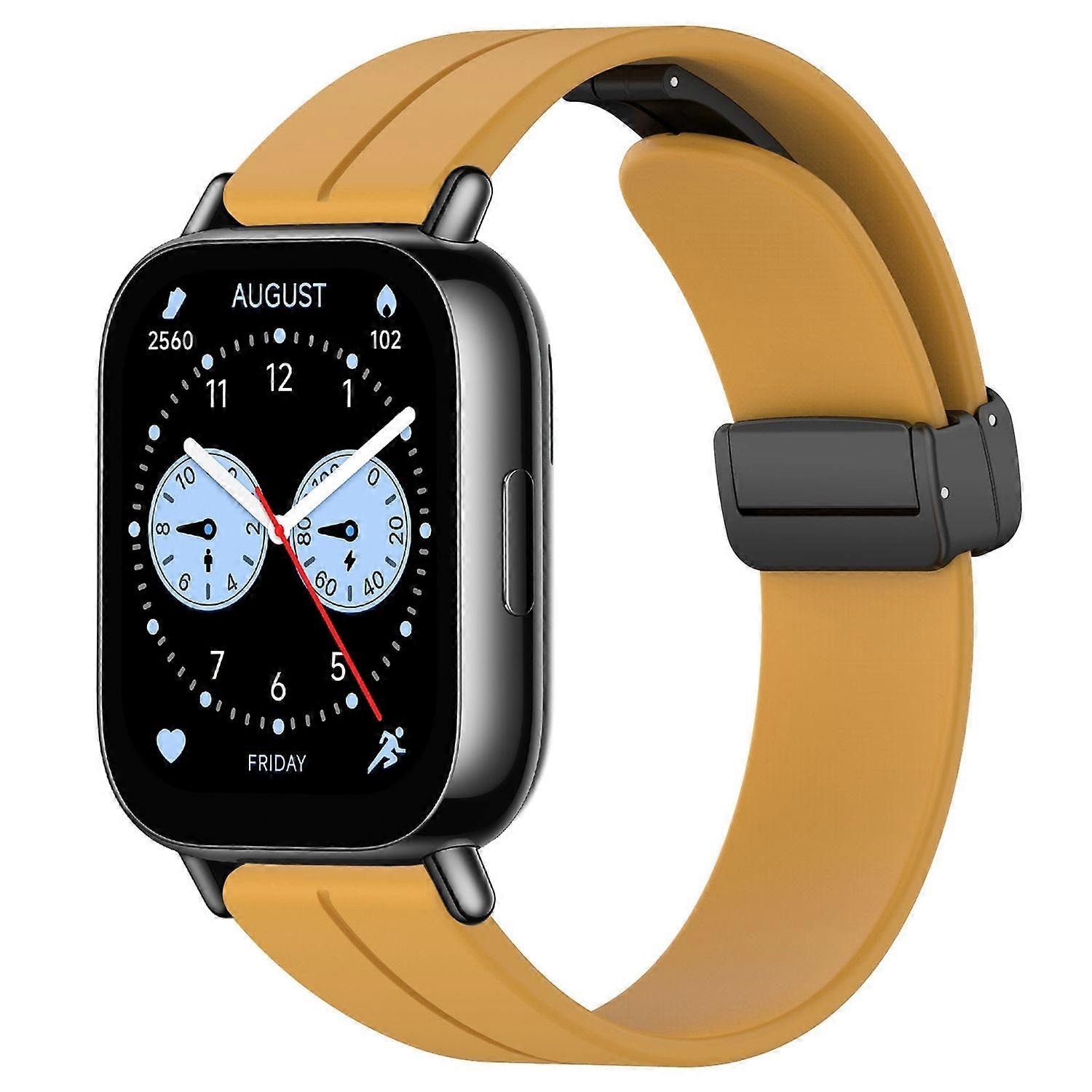 Silicone wristband with magnetic folding clasp for Xiaomi Redmi Watch 5 Active, yellow