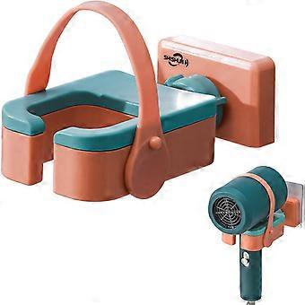 Hair dryer holder, wall-mounted hair dryer holder, 180 degree rotating holder, bathroom tool holder, with silicone fixing strap, for st [XR]
